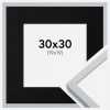 Ramme Oslo Hvid 30x30 cm - Passepartout Sort 20x20 cm