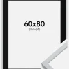 Ramme Oslo Hvid 60x80 cm - Passepartout Sort 50x65 cm