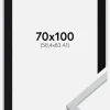 Ramme Oslo Hvid 70x100 cm - Passepartout Sort 59,4x84 cm (A1)