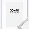 Ramme Oslo Hvid 30x40 cm - Passepartout Hvid 8x12 inches