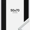 Ramme Oslo Hvid 50x70 cm - Passepartout Sort 33x56 cm