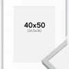Ramme Oslo Hvid 40x50 cm - Passepartout Hvid 27,5x37 cm