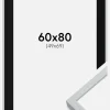Ramme Oslo Hvid 60x80 cm - Passepartout Sort 50x70 cm