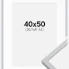 Ramme Oslo Hvid 40x50 cm - Passepartout Hvid 29,7x42 cm (A3)