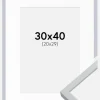 Ramme Oslo Hvid 30x40 cm - Passepartout Hvid 21x30 cm