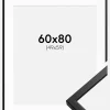 Ramme Oslo Sort 60x80 cm - Passepartout Hvid 50x60 cm