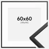 Ramme Oslo Sort 60x60 cm - Passepartout Hvid 45x45 cm