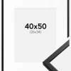 Ramme Oslo Sort 40x50 cm - Passepartout Hvid 27x35 cm
