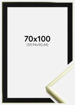 Ramme Poster Frame Aluminum Gold 70x100 cm - Passepartout Sort 24x36 inches