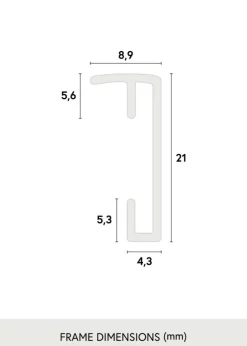 Ramme Poster Frame Aluminum Gold 70x100 cm - Passepartout Sort 62x85 cm