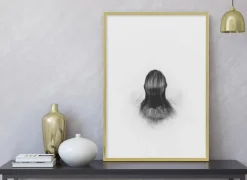 Ramme Poster Frame Aluminum Gold 70x100 cm - Passepartout Sort 60x90 cm