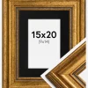 Ramme Rokoko Guld 15x20 cm - Passepartout Sort 10x15 cm