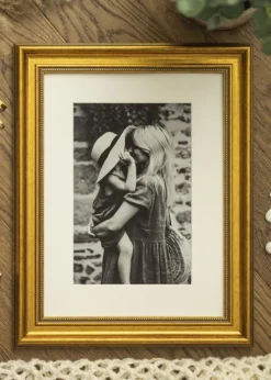 Ramme Rokoko Guld 20x30 cm - Passepartout Hvid 10x20 cm