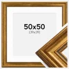 Ramme Rokoko Guld 50x50 cm - Passepartout Hvid 40x40 cm