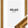 Ramme Rokoko Guld 40x60 cm - Passepartout Hvid 25x50 cm