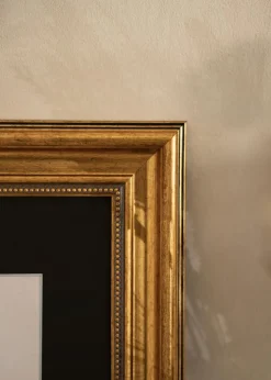 Ramme Rokoko Guld 60x90 cm - Passepartout Sort 50x80 cm