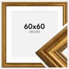 Ramme Rokoko Guld 60x60 cm - Passepartout Hvid 50x50 cm
