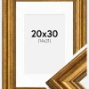 Ramme Rokoko Guld 20x30 cm - Passepartout Hvid 15x22 cm