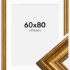 Ramme Rokoko Guld 60x80 cm - Passepartout Hvid 50x65 cm