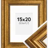 Ramme Rokoko Guld 15x20 cm - Passepartout Hvid 4x5 inches
