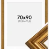 Ramme Rokoko Guld 70x90 cm - Passepartout Hvid 24x30 inches