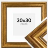 Ramme Rokoko Guld 30x30 cm - Passepartout Hvid 20x20 cm