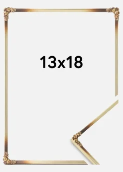 Ramme Rosen Metal Guld 13x18 cm