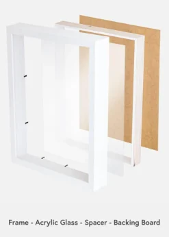 Ramme Sala Hvid - Valgfri Størrelse (Plexiglas)