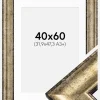 Ramme Saltsjöbaden Antikguld 40x60 cm - Passepartout Hvid 32,9x48,3 cm (A3+)