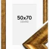 Ramme Saltsjöbaden Guld 50x70 cm - Passepartout Hvid 33x56 cm