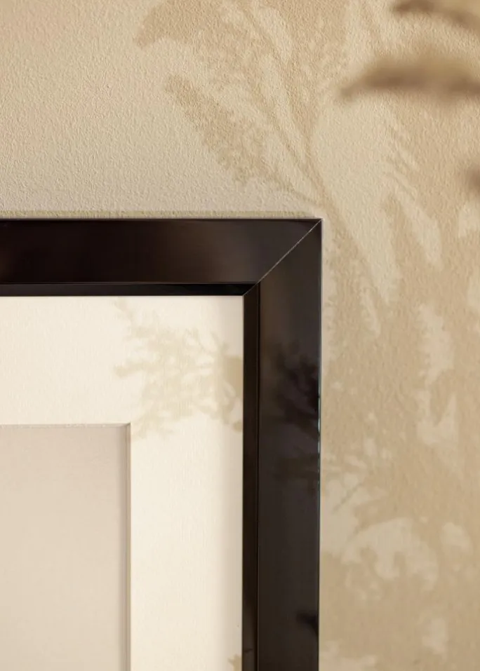 Ramme Åsarna Blank Sort - Valgfri Størrelse (Plexiglas)