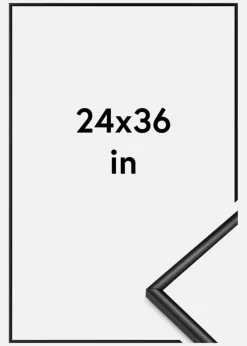 Ramme Scandi Akrylglas Matt Sort 24x36 inches (60,94x91,44 cm)