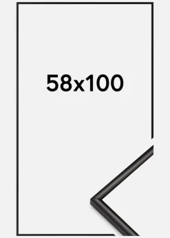 Ramme Scandi Akrylglas Matt Sort 58x100 cm
