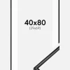 Ramme Scandi Mat Sort 40x80 cm - Passepartout Hvid 30x70 cm