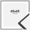 Ramme Scandi Mat Sort 65x65 cm - Passepartout Hvid 55x55 cm