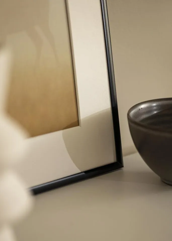 Ramme Scandi Matt Sort 50x70 cm - Passepartout Hvid 40x60 cm