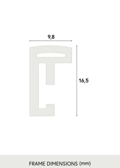 Ramme Scandi Matt Sort 50x70 cm - Passepartout Hvid 16x24 inches