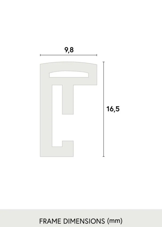 Ramme Scandi Matt Sort 50x70 cm - Passepartout Hvid 16x24 inches