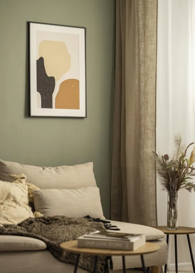 Ramme Scandi Matt Sort 70x100 cm - Passepartout Hvid 60x90 cm