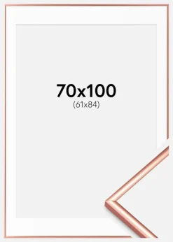 Ramme Scandi Rosaguld 70x100 cm - Passepartout Hvid 62x85 cm