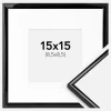 Ramme Scandi Sort 15x15 cm - Passepartout Hvid 9x9 cm