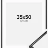Ramme Scandi Sort 35x50 cm - Passepartout Hvid 30x35 cm