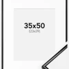 Ramme Scandi Sort 35x50 cm - Passepartout Hvid 24x30 cm