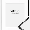 Ramme Scandi Sort 28x35 cm - Passepartout Hvid 8x10 inches