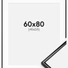Ramme Scandi Sort 60x80 cm - Passepartout Hvid 50x60 cm