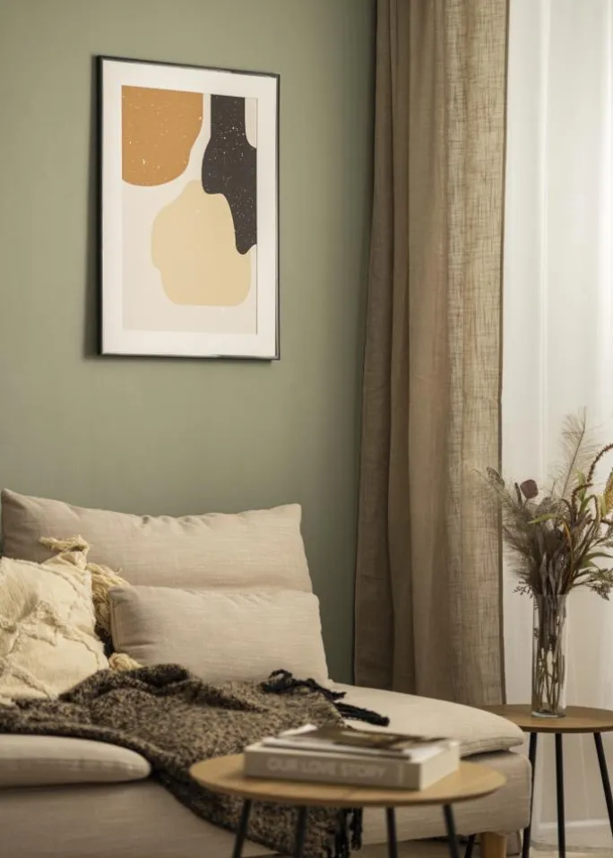 Ramme Scandi Sort 20x25 cm - Passepartout Hvid 15x20 cm
