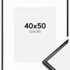 Ramme Scandi Sort 40x50 cm - Passepartout Hvid 27x35 cm