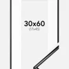 Ramme Scandi Sort 30x60 cm - Passepartout Hvid 18x46 cm
