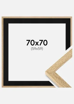 Ramme Selection Eg 70x70 cm - Passepartout Sort 60x60 cm