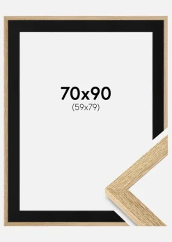 Ramme Selection Eg 70x90 cm - Passepartout Sort 60x80 cm